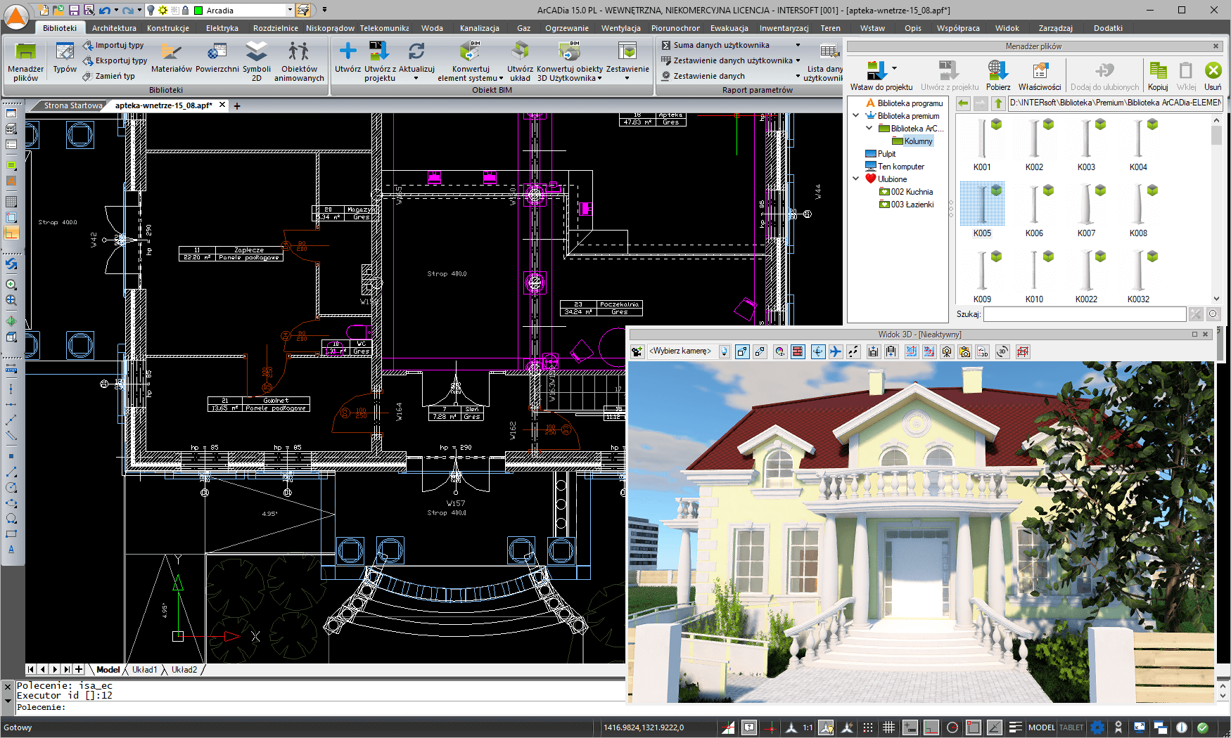Biblioteka ArCADia-ELEMENTY ELEWACJI 15 | INTERsoft program CAD
